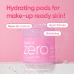 BANILA CO - Clean It Zero Pink Hydration Toner Pad | 3 straturi vegane pentru hidratare intensă cu Acid Hialuronic & Complex de vitamine 70 buc - imagine 5